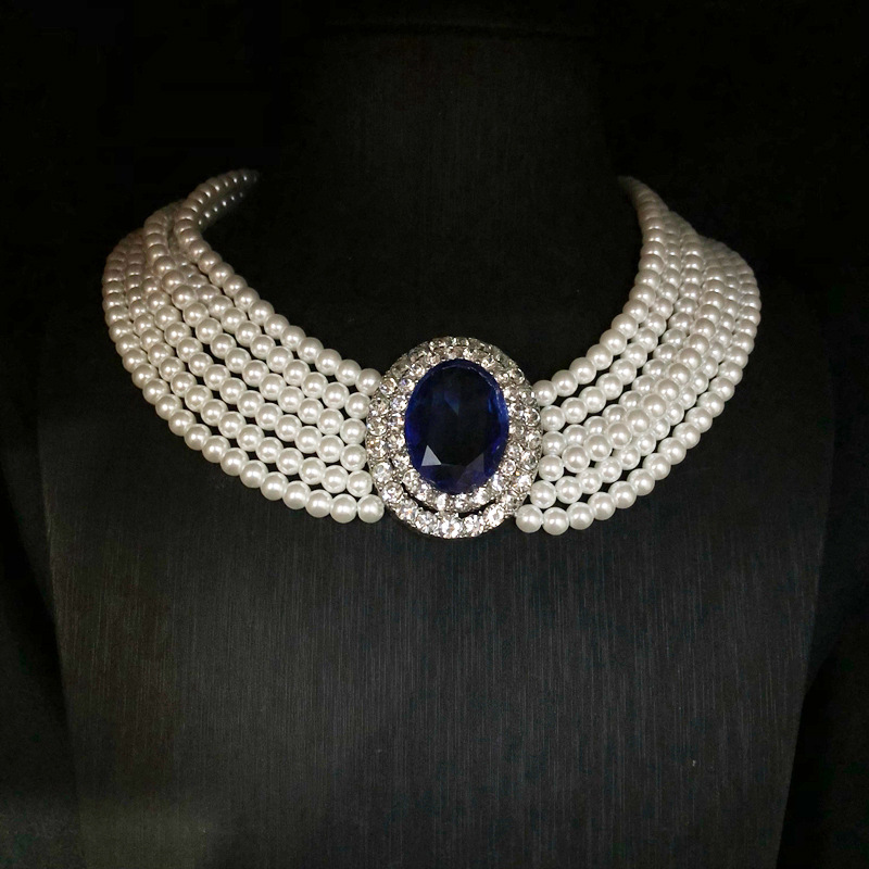 2026 French Retro Rhinestone I - Pearl Trim Chain ulasan dan harga