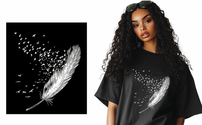 Colorful Feather Bohemian Iron - Embroidery Craft ulasan dan harga