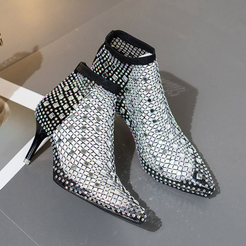 2025 Summer Mesh Sandals Boots - Crystal Mesh Fabric ulasan dan harga